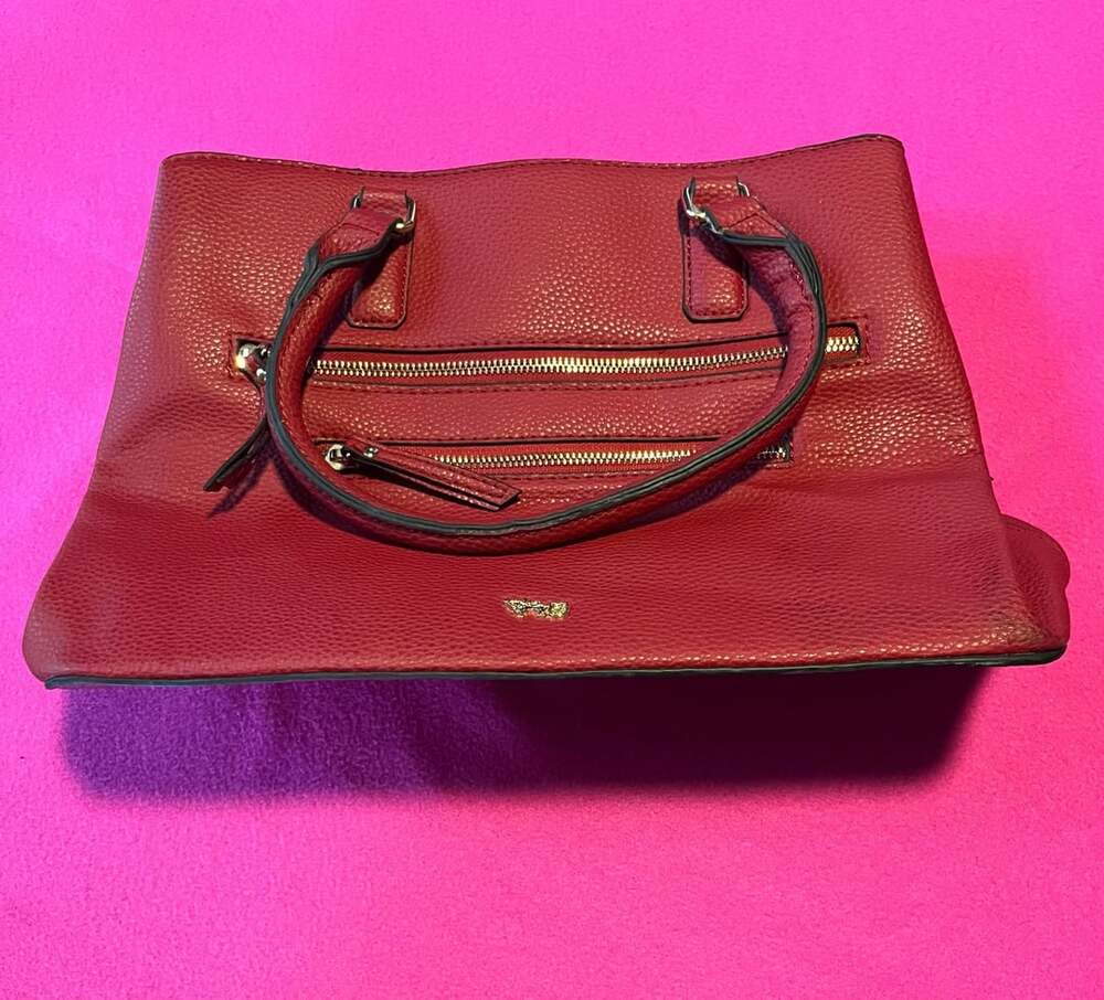 Mathew Julian Red Vegan Leather Tote Handbag